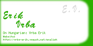 erik vrba business card